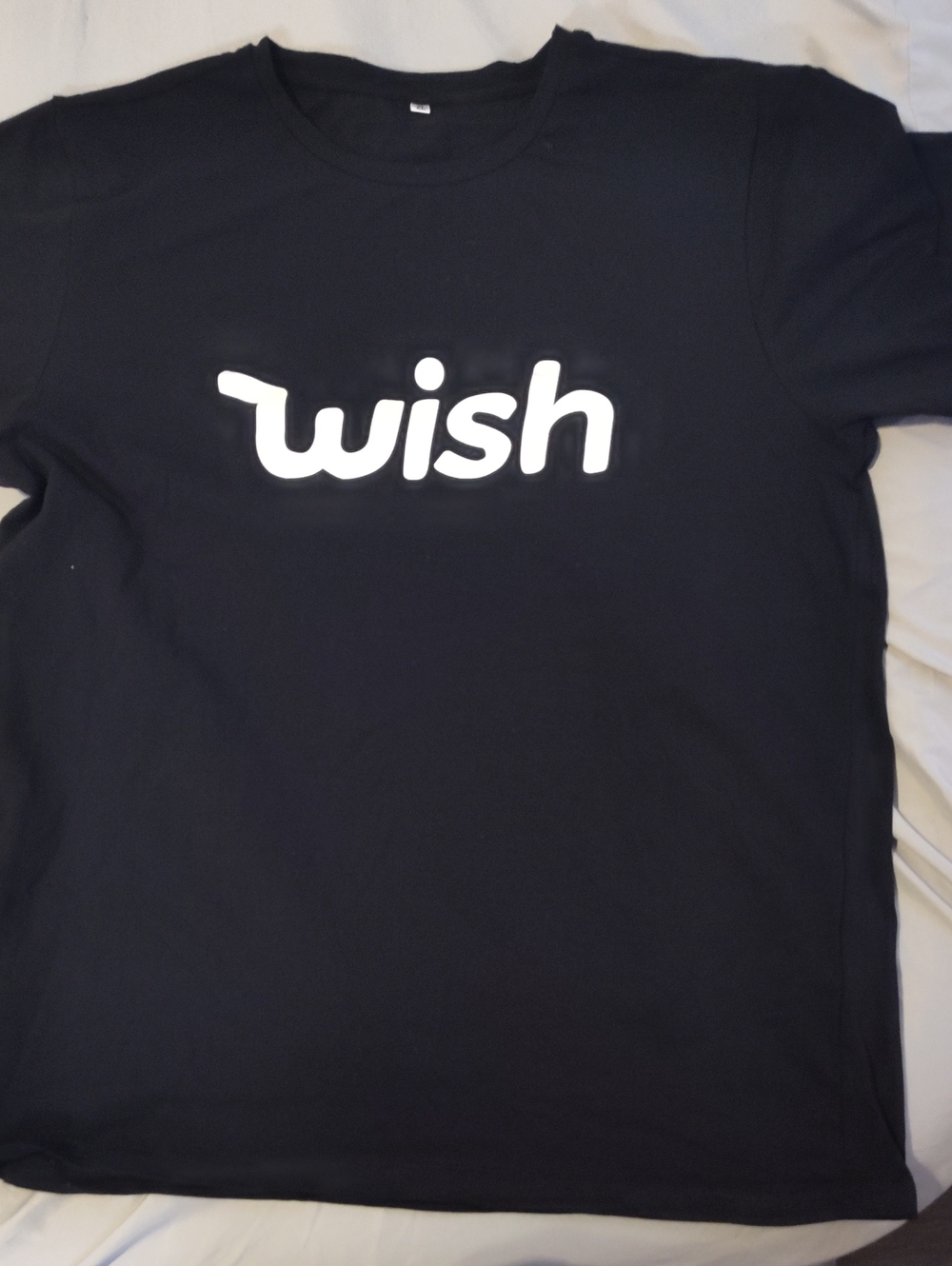 Wish Black Tee with White Logo